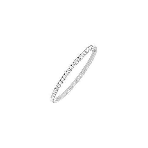 14K White Gold Diamond Eternity Bangle - 5.00 CT Round Cut Diamond Bracelet for Women, Perfect for Anniversaries, Weddings & Special Occasions