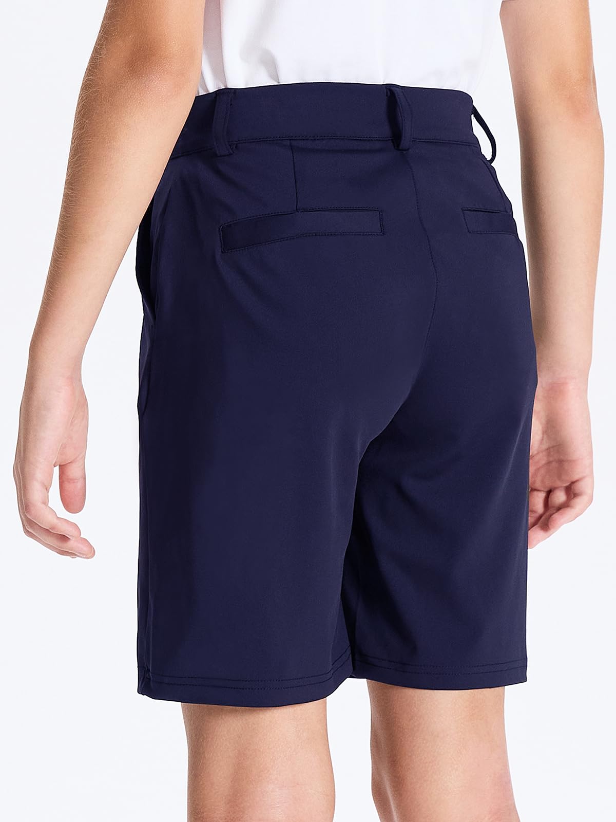 DEVOROPA Boys' Stretch Golf Shorts - Flat Front Chino Hybrid Twill Casual Shorts with Pockets for Youth & Kids - Perfect for School Uniforms, Golf Practice & Everyday Wear