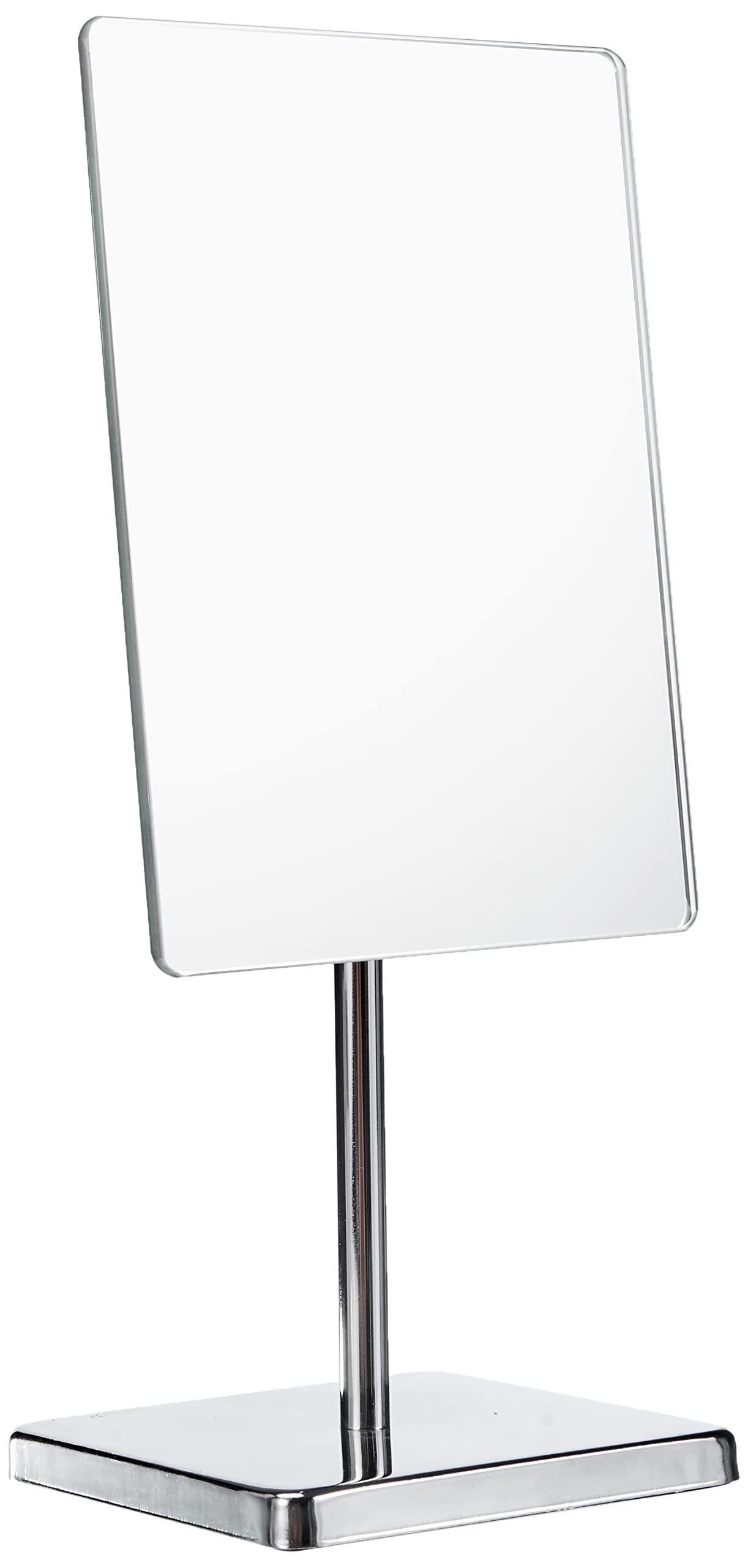 LED Vanity Mirror with Stand - 16.5x37.5x14cm Rectangular Bathroom Makeup Mirror, Adjustable Brightness, Silver Metal Frame for Dressing Table & Bedroom Decor