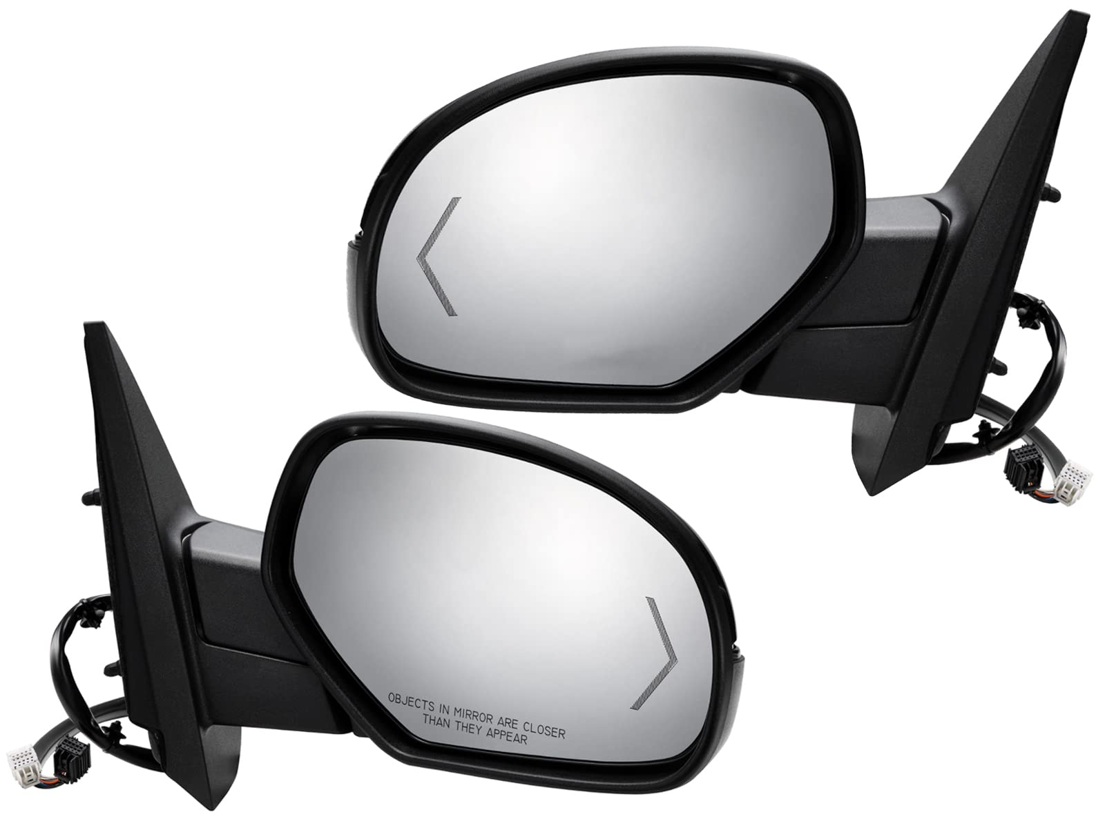 2009-2014 Chevy Silverado GMC Sierra Tahoe Yukon Power Folding Mirrors with LED Turn Signal, Heated, Memory, Puddle Light - Textured Black Pair (Driver & Passenger) | Perfect for Off-Roading, Towing & Winter Driving