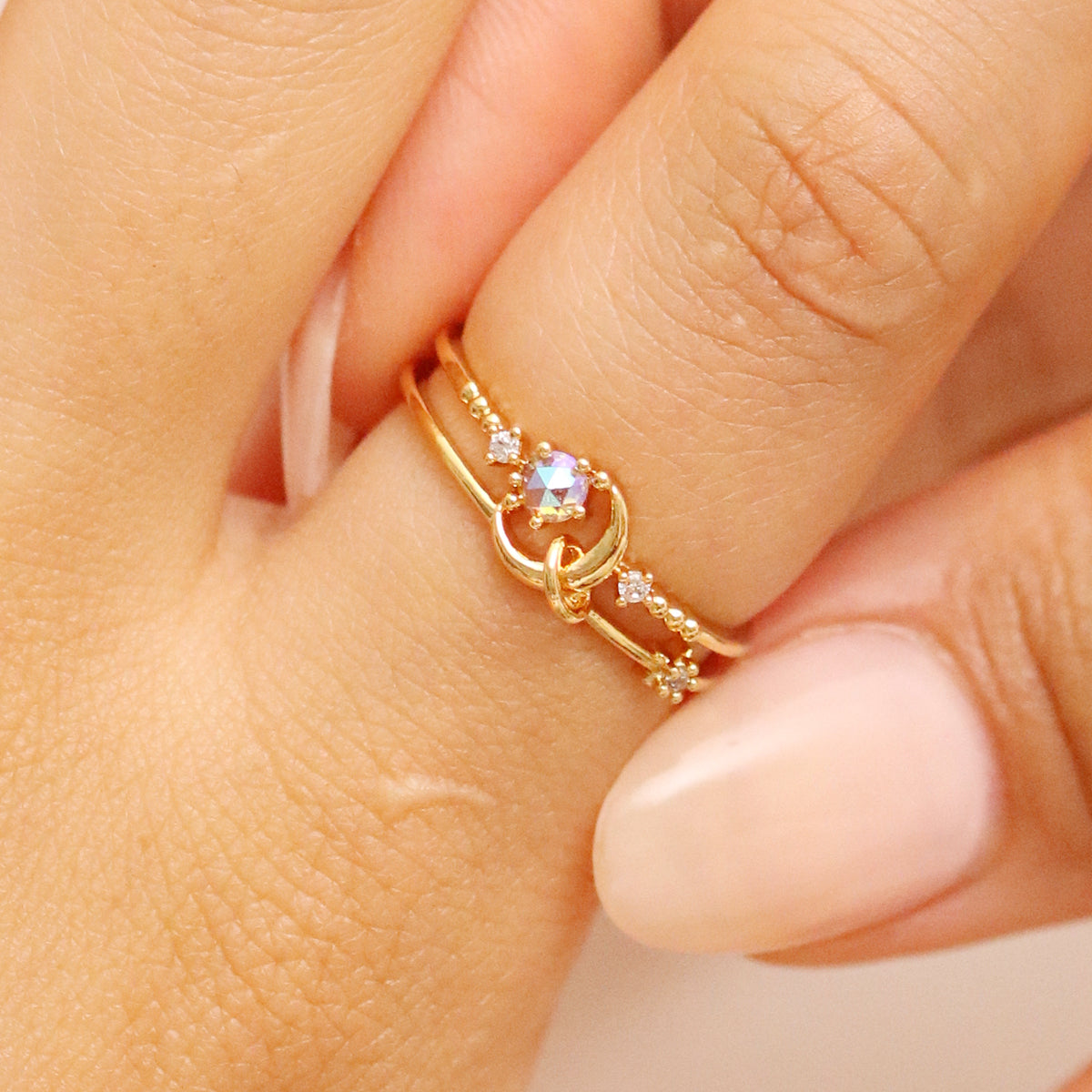 Luna Double Ring - Elegant Stackable Rings for Women, Minimalist Dainty Gold & Silver Rings Set, Perfect for Everyday Wear, Gift Giving & Special Occasions