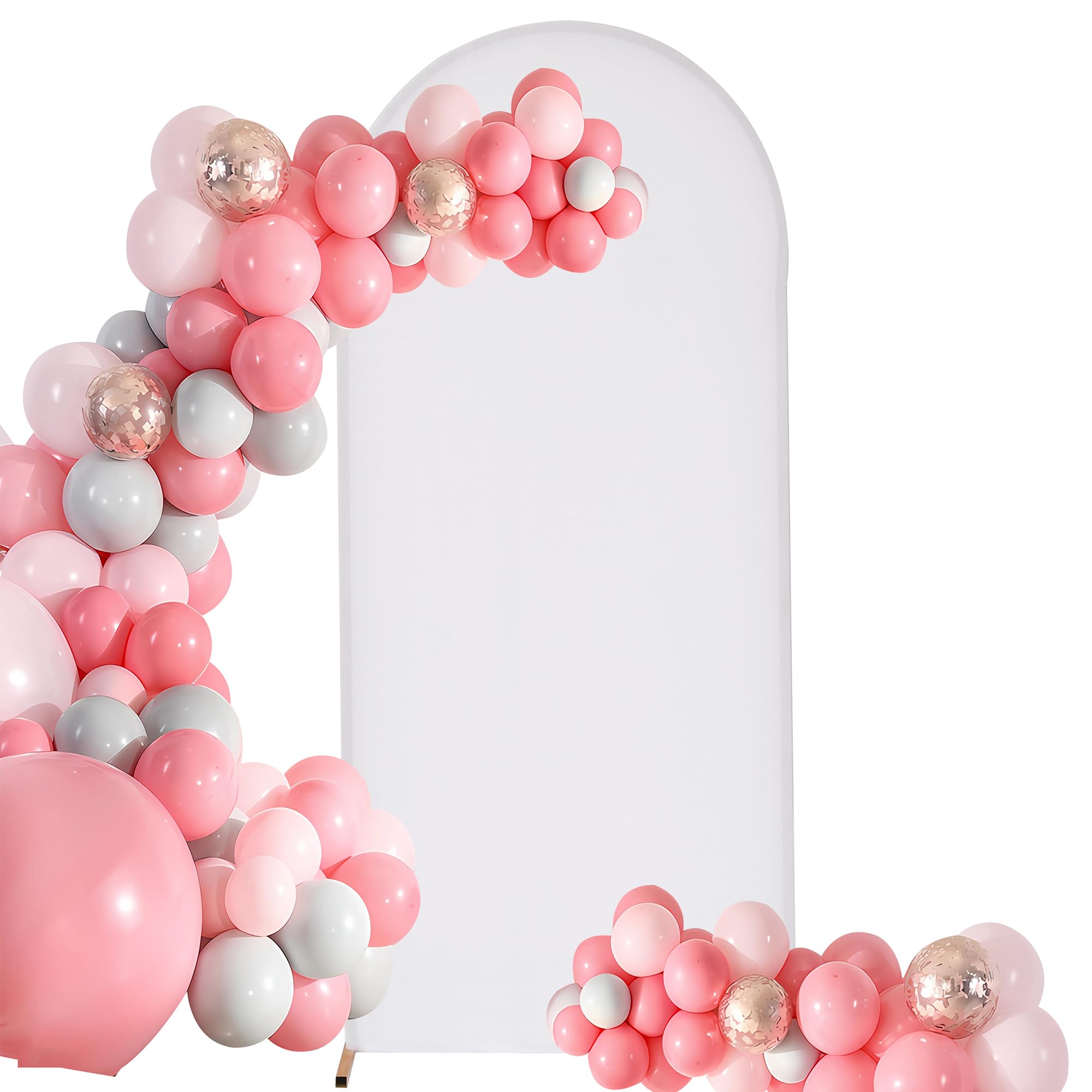 White Arch Backdrop Covers - 7.2FT Round Top Arched Backdrop Stand Fabric Cover | DIY Stretchy Wedding Arch Frame Cover | Chiara Background Stand Cover for Ceremony, Birthday Parties & Events | Perfect for Wedding Decor, Baby Showers, Photo Booths and Outdoor Celebrations