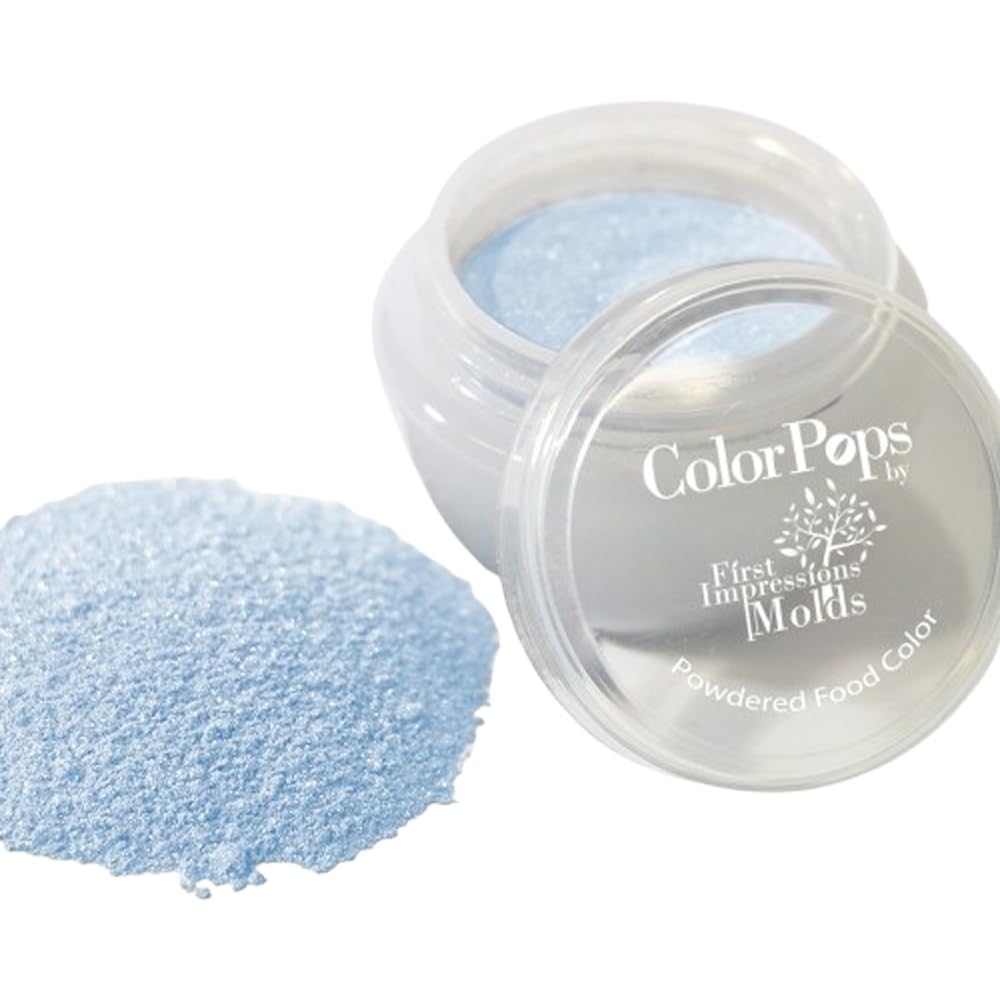 Pearlescent Luster Dust for Baking - First Impressions Edible Food Coloring Powder (10g) | Cake Decorating, Chocolate, Candy & Cookie Coloring | USA-Made Pearl Blue Shade | Perfect for Wedding Cakes, Cupcakes & DIY Dessert Decorations