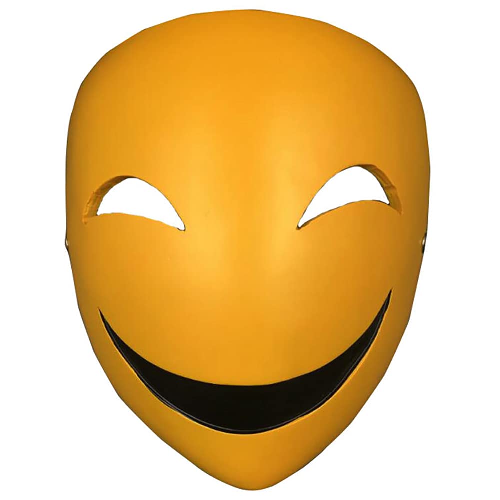 Black Bullet Kagetane Hiruko Cosplay Mask - Smiling White Resin Mask for Anime Conventions, Halloween Costumes & Cosplay Events
