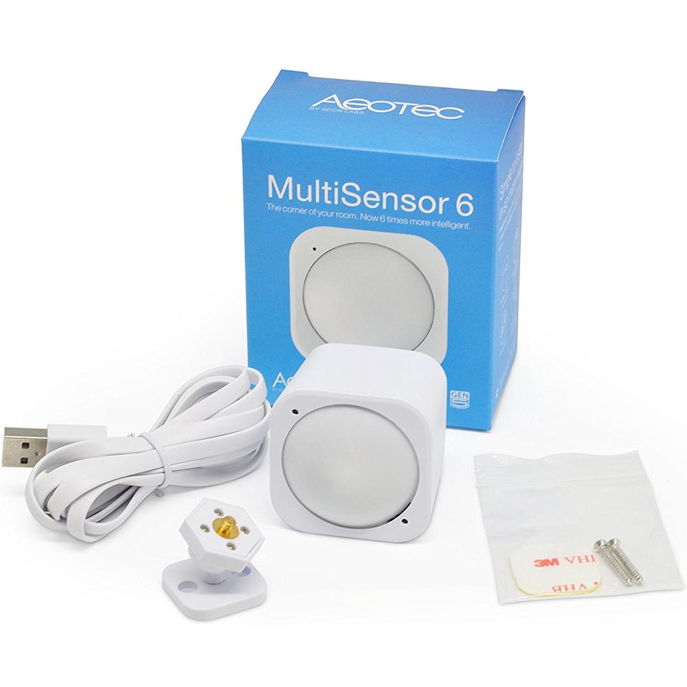 Aeotec Z-Wave Multi Sensor 6 (ZW100A) - Smart Home Motion, Temperature & Light Detector for Home Security & Automation | Compatible with Alexa, Google Home & SmartThings