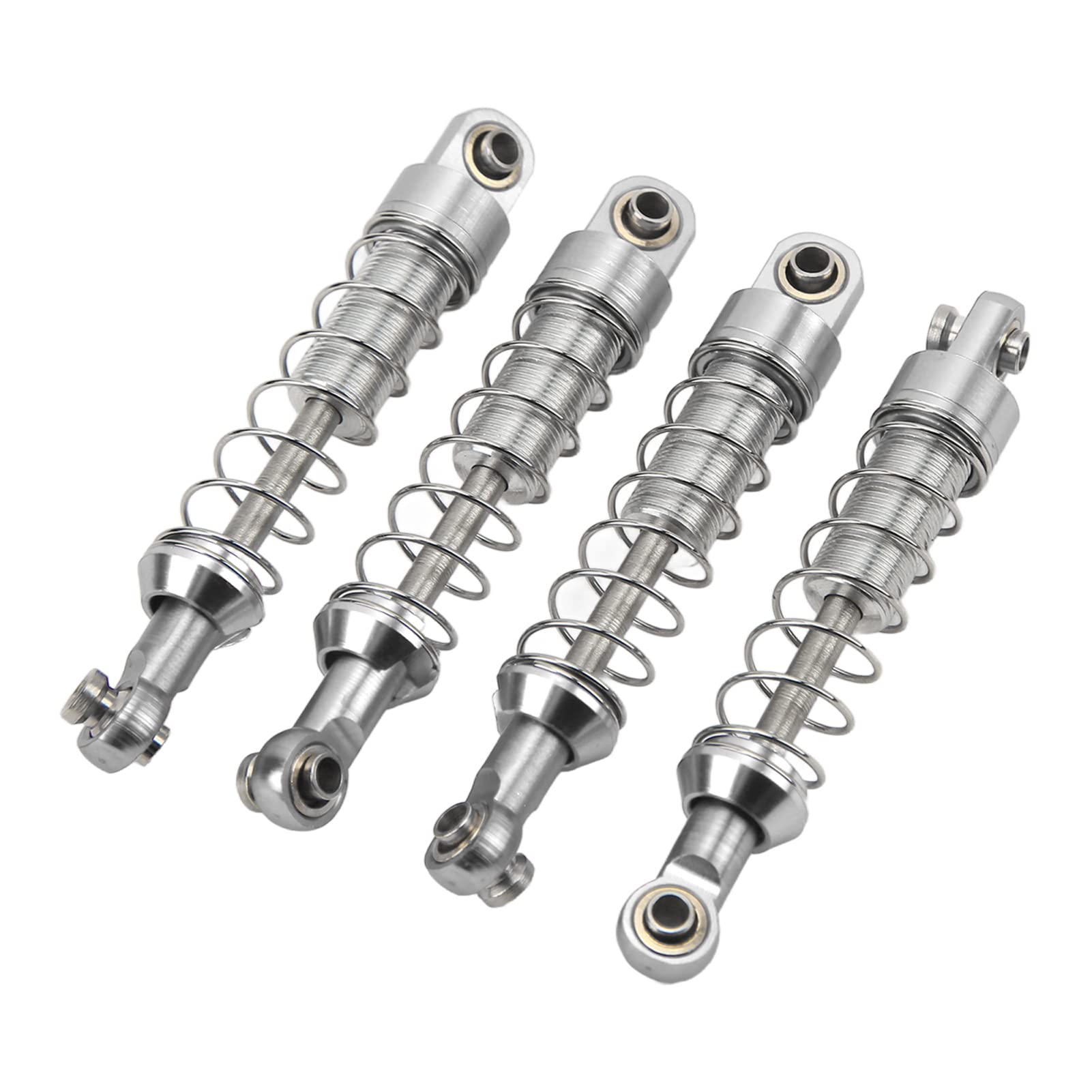 2 Pairs 60mm RC Metal Shock Absorbers for WPL C14 C24 MN D90 99S Models - Silver Alloy Upgrade Parts for Off-Road RC Cars | Perfect for Crawling, Racing & Trail Adventures