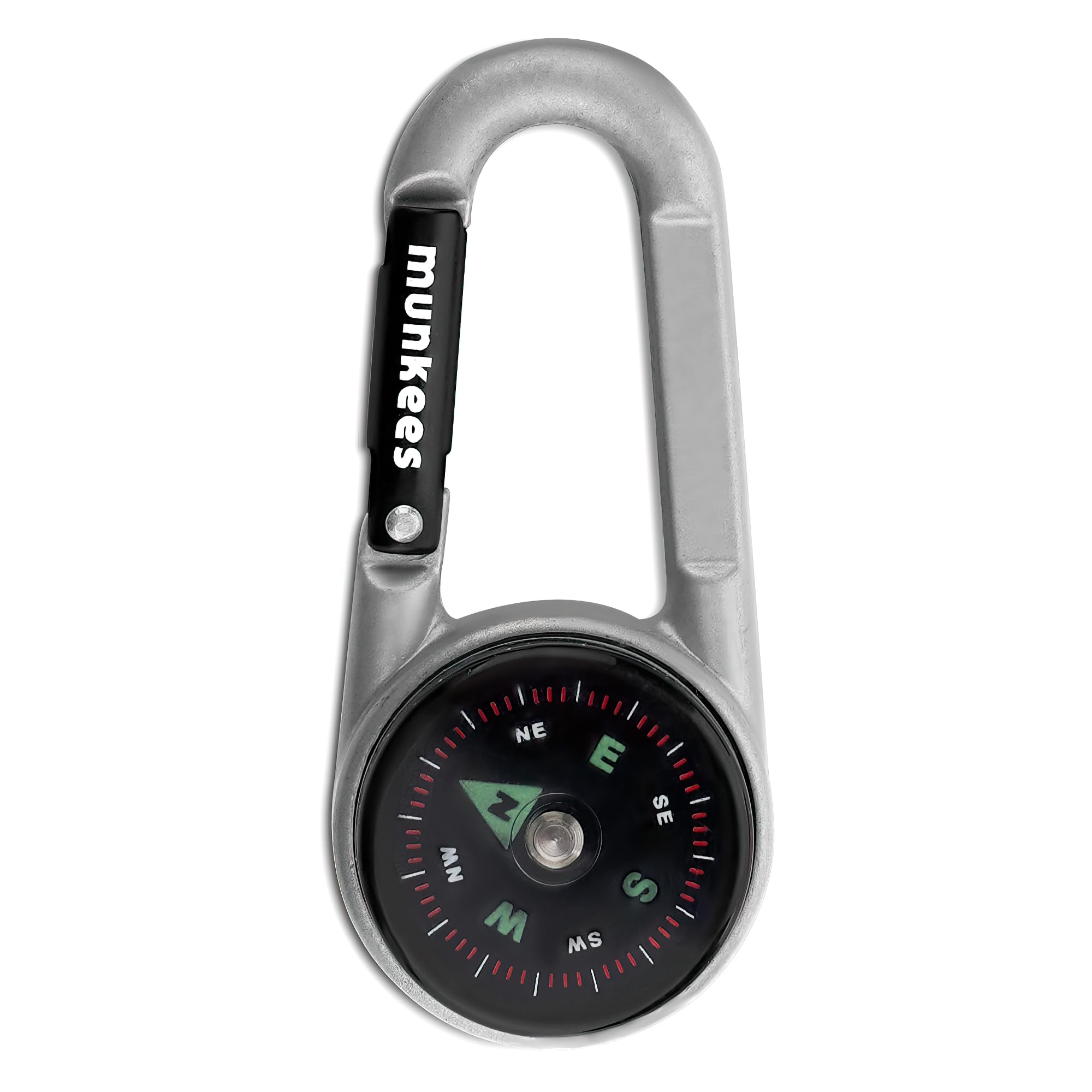 Ace Camp Carabiner Compass & Thermometer - Small Waterproof Survival Gear for Hiking, Backpacking, Camping - Mini Clip-On Tool for Emergency Kits & Outdoor Adventures