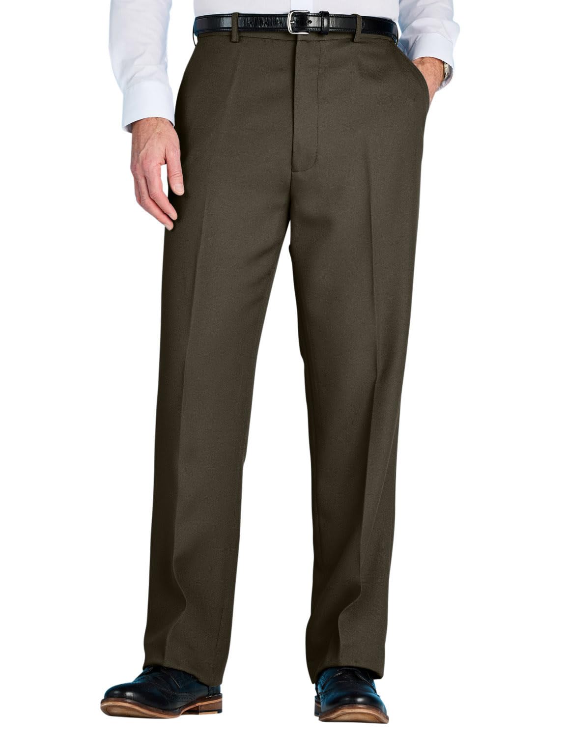Chums Men's Stretch Waist Formal Work Pants - Comfortable Dress Slacks with Hidden Elastic Waistband for Office & Business Meetings | Perfect for Professionals & Business Travel