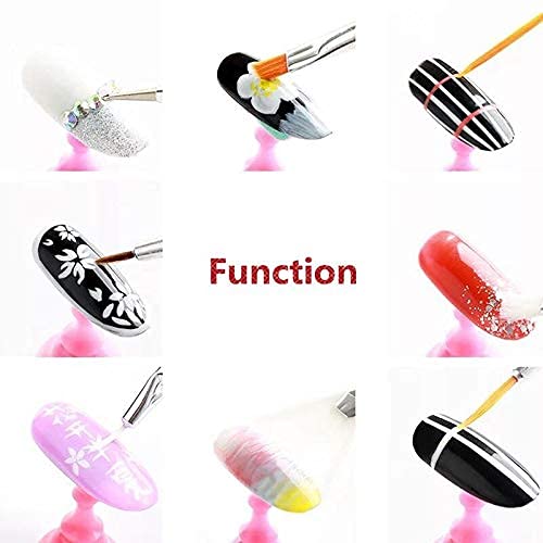 Professional Nail Art Kit - 42 Pcs Nail Design Set with 15 Brushes, 5 Dotting Tools, 10 Round Tapes, 2 Glues & 10 Tip Guides | Perfect for DIY Manicures, Salon Nail Art & Home Nail Care