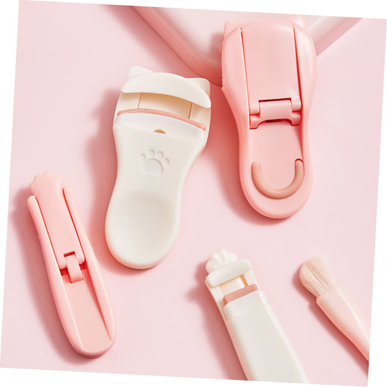 Mikinona Silicone Eyelash Curler for Asian Eyes - Peach Pink Set, Lightweight & Portable Lash Curling Tool for Easy Application | Perfect for Travel, Daily Makeup & Professional Use