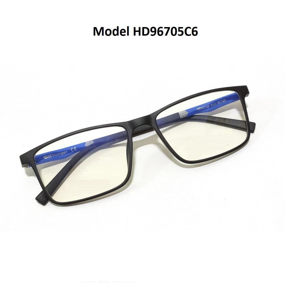 Ultra Thin TR90 Lightweight Eyeglass Frames for Men & Women - HD96705C6 | Comfortable Unisex Glasses for Reading, Working & Daily Wear