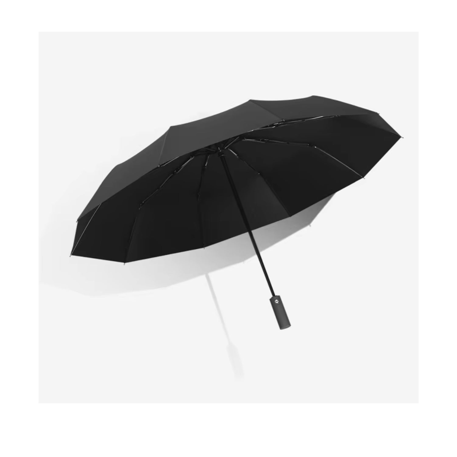 FLOOF Compact Travel Umbrella - Windproof & Waterproof Black Folding Umbrella for Men & Women - Perfect for Commuting, Hiking, and Outdoor Activities