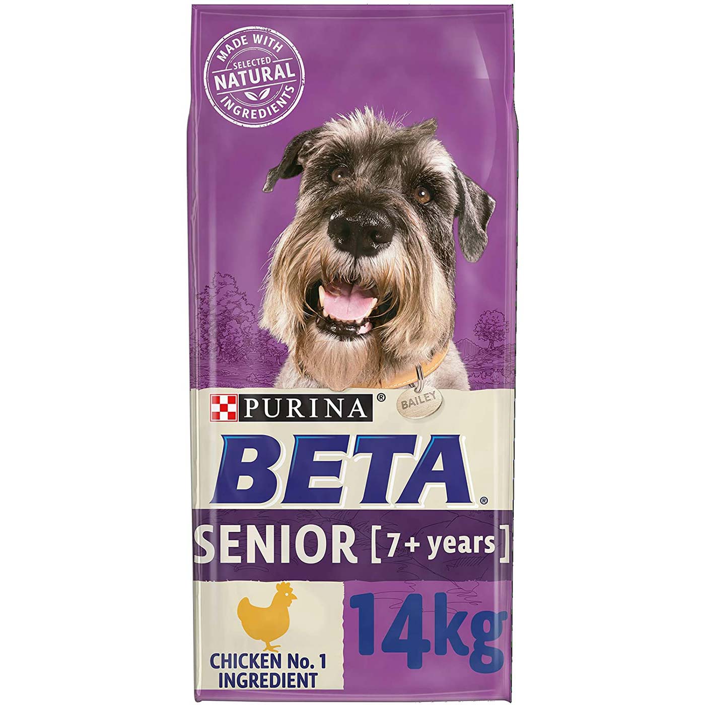 Purina Beta Senior Dry Dog Food with Chicken - 14KG Bag for Adult & Aging Dogs | High Protein, Joint Support | Ideal for Daily Feeding & Senior Dog Care