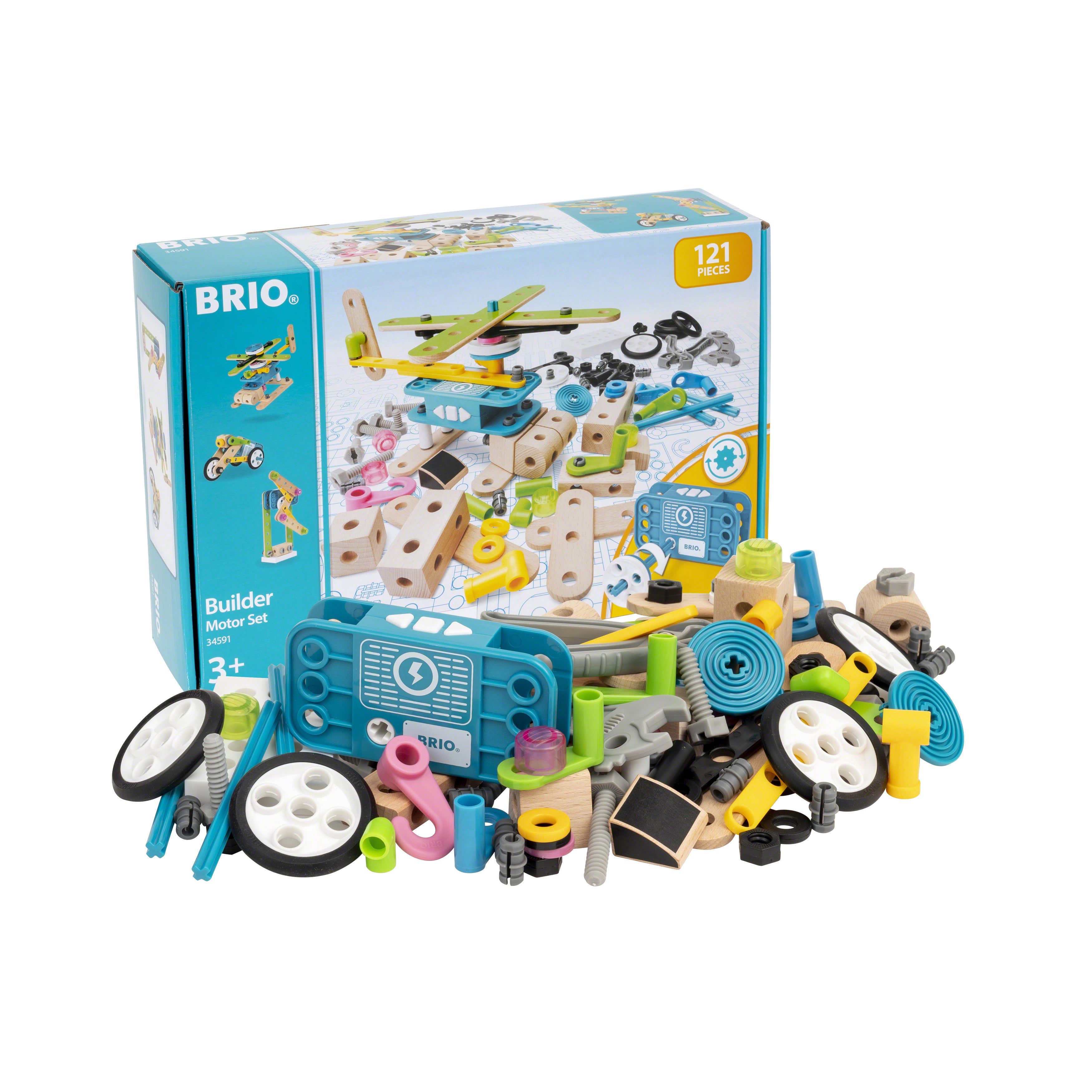 Brio Builder Motor Set - STEM Educational Toy for Kids Ages 5-12 | Creative Building Blocks with Electric Motor | Perfect for Classroom, Birthday Gifts & Home Playtime