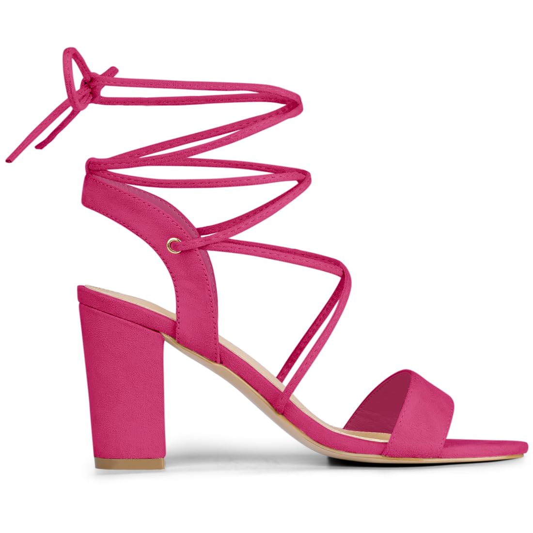 Allegra K Women's Lace Up Block Heel Sandals - Comfortable High Heels for Weddings, Parties & Office Wear | Stylish Summer Dress Shoes