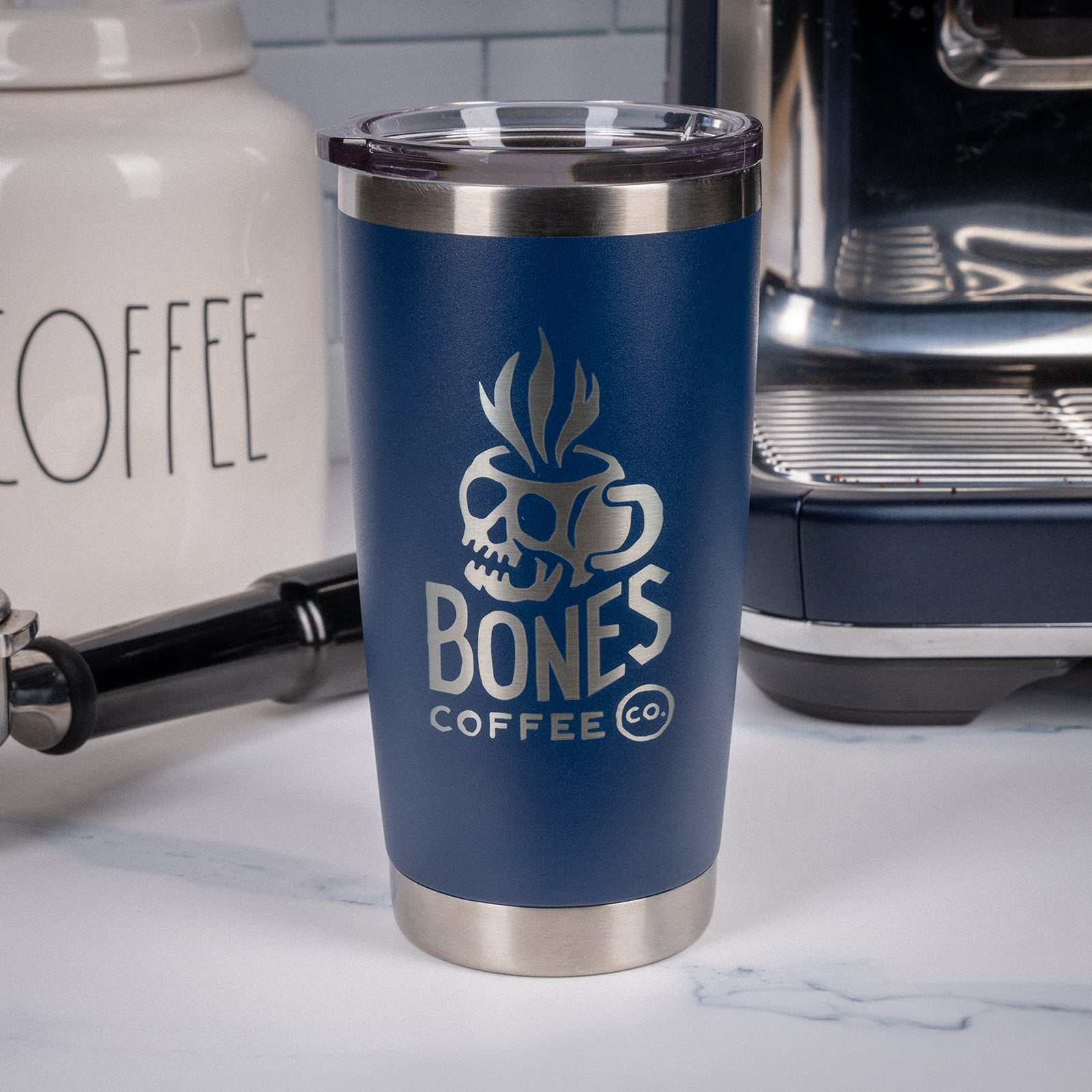 20 oz. Stainless Steel Vacuum Insulated Tumbler for Hot & Cold Drinks - Navy Blue - Keeps Beverages Hot for 12 Hours & Cold for 24 Hours - Perfect for Office, Gym, Travel & Outdoor Activities