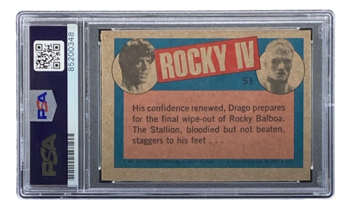 Dolph Lundgren Autographed 1985 Topps #51 Rocky IV Ivan Drago Trading Card PSA/DNA Certified - Perfect for Movie Memorabilia Collectors & Rocky Fans
