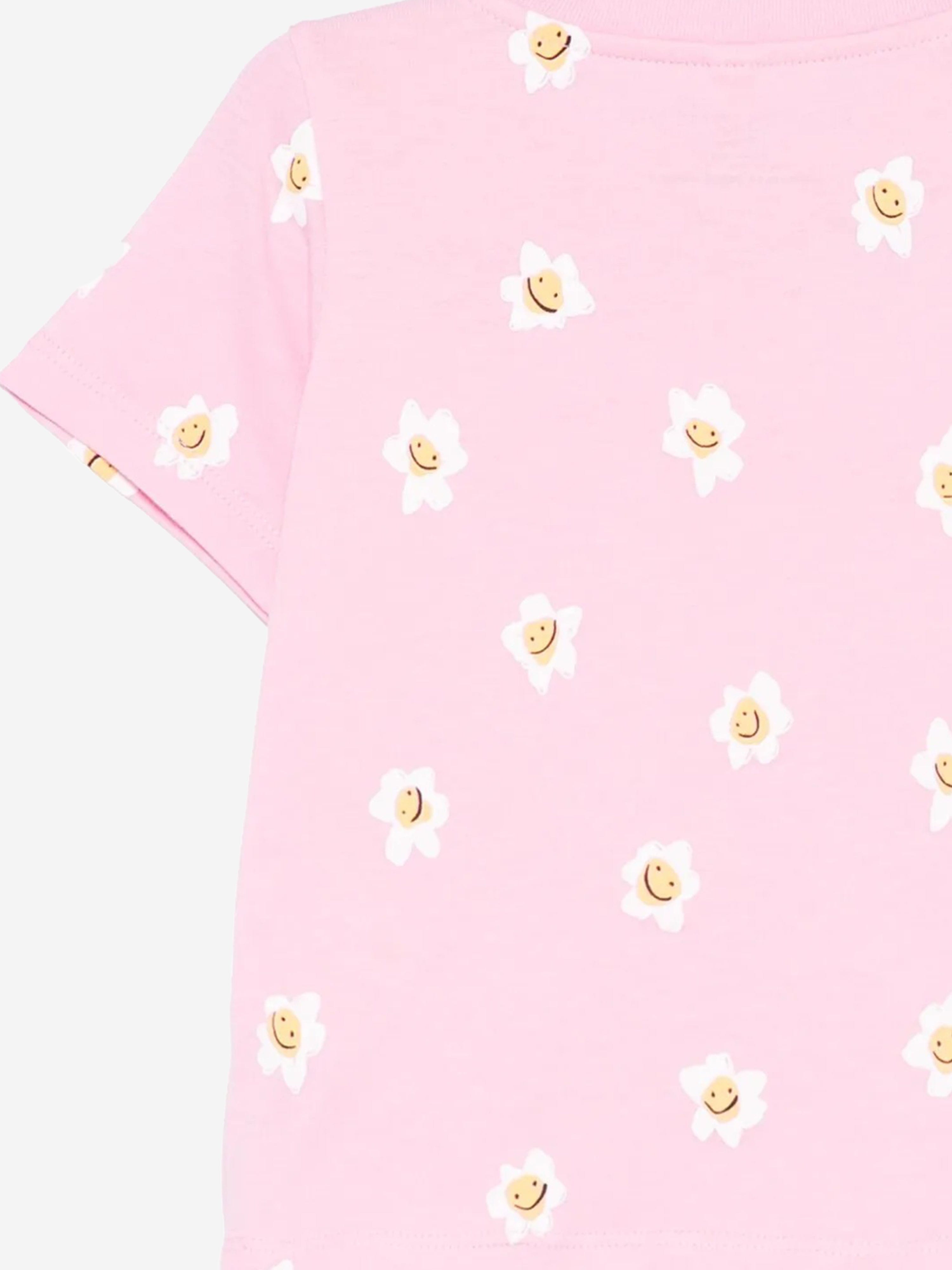 Adorable Pink Daisy Print Baby Girls T-Shirt - Soft & Comfortable Cotton Tee for Toddlers & Infants - Perfect for Playdates, Parties & Everyday Wear