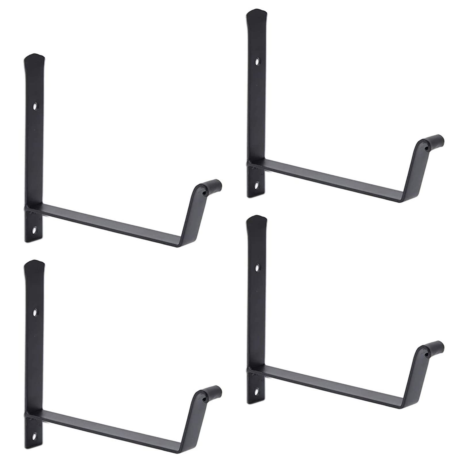 Farmlyn Creek 4 Pack Black Window Box Brackets - Heavy Duty Flower Pot Hangers for Railings, Fence, Balcony - Perfect for Outdoor Garden Decor & Home Improvement Projects