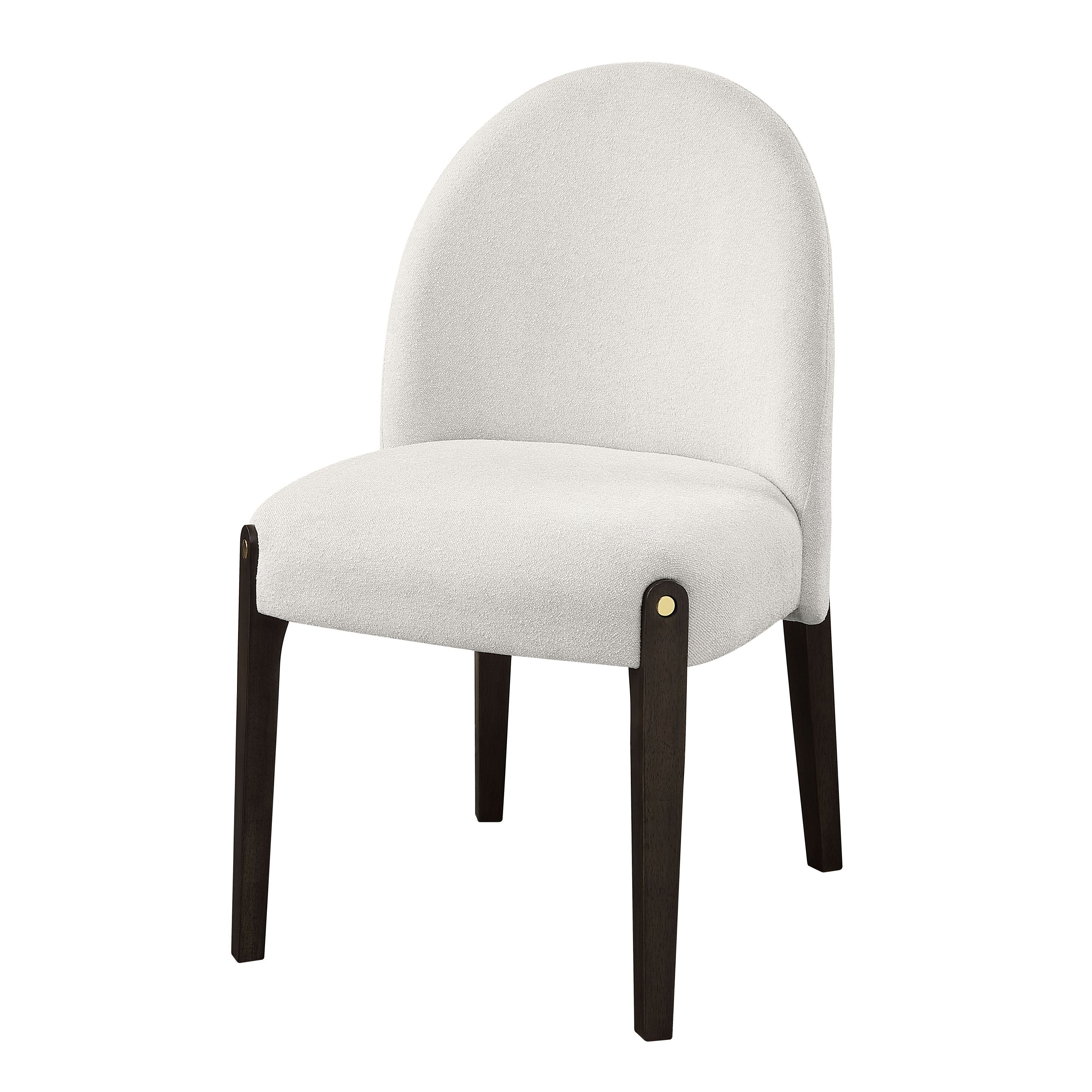 Clayten Beige Fabric Side Chairs (Set of 2) - Modern Dining Chairs for Kitchen, Living Room & Office - Comfortable Accent Chairs with Sturdy Metal Legs