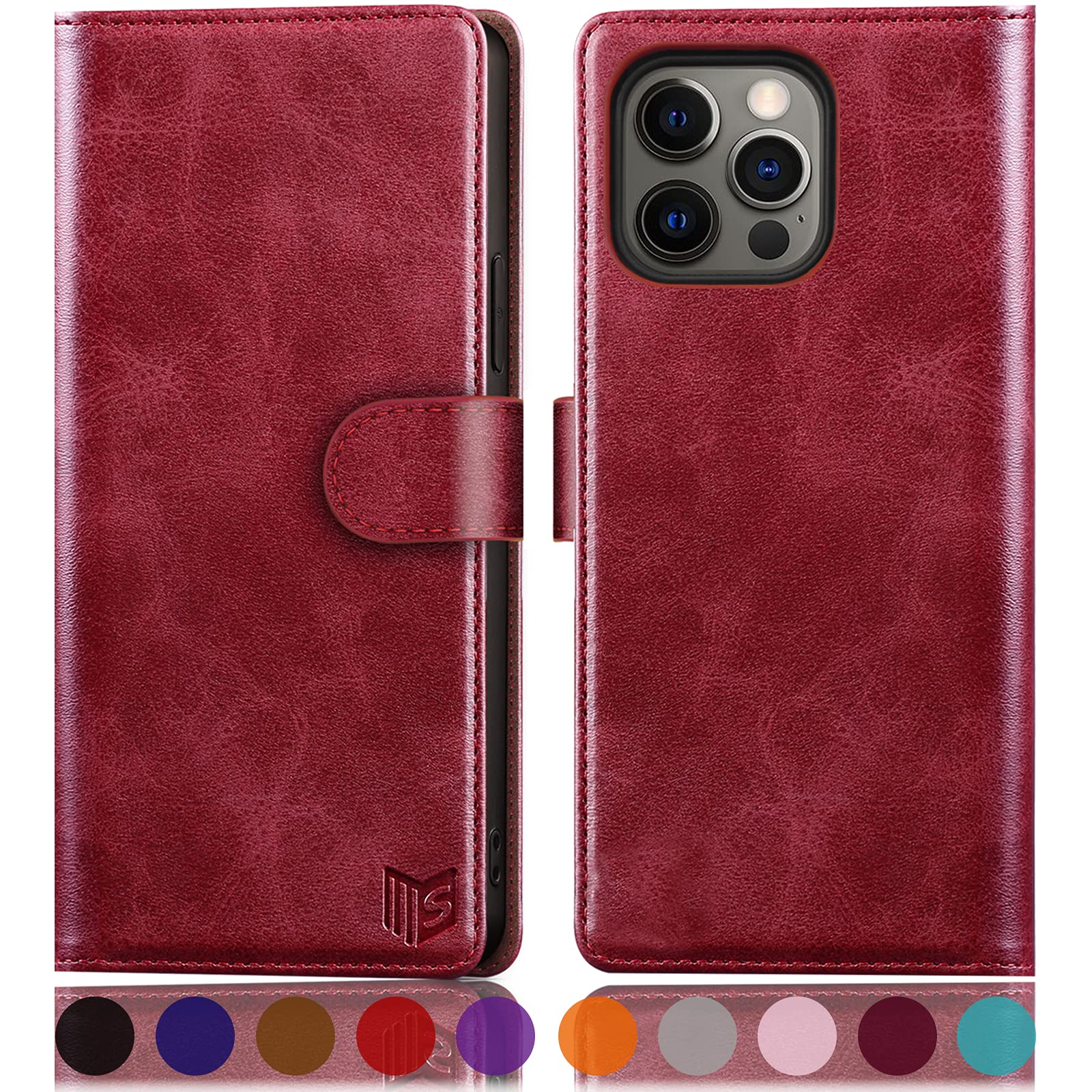 SUANPOT iPhone 13 Pro Wallet Case - RFID Blocking PU Leather Cover with Card Holder for Women & Men | Perfect for Travel & Daily Use