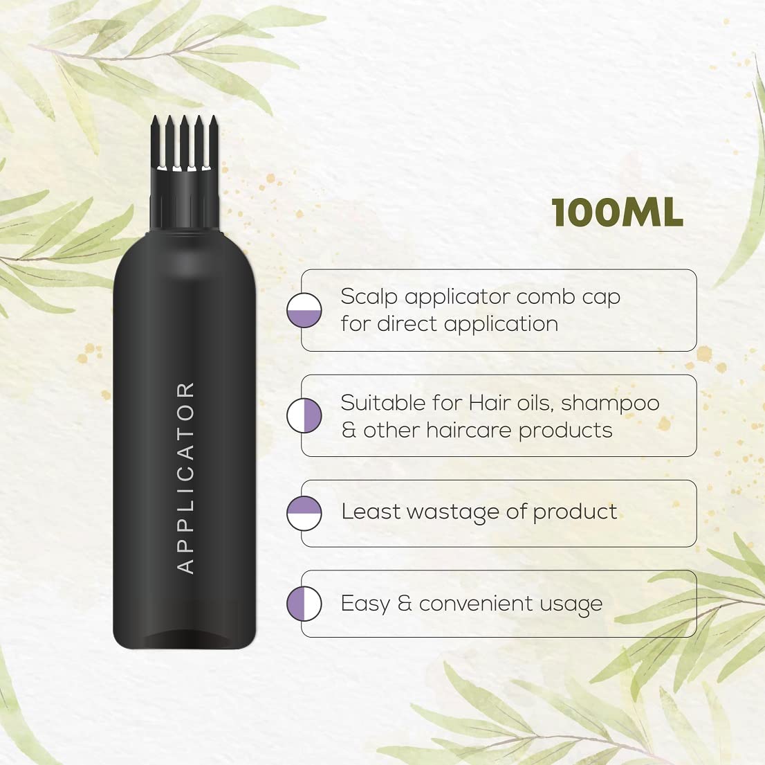 Hair Root Applicator Bottle with Comb Cap - Fine Mist Spray Bottle for Hair Oil, Shampoo & Medicines | Refillable & Reusable (2 Bottles + 1 Spray) | Perfect for Scalp Treatments, DIY Hair Care & Travel Essentials