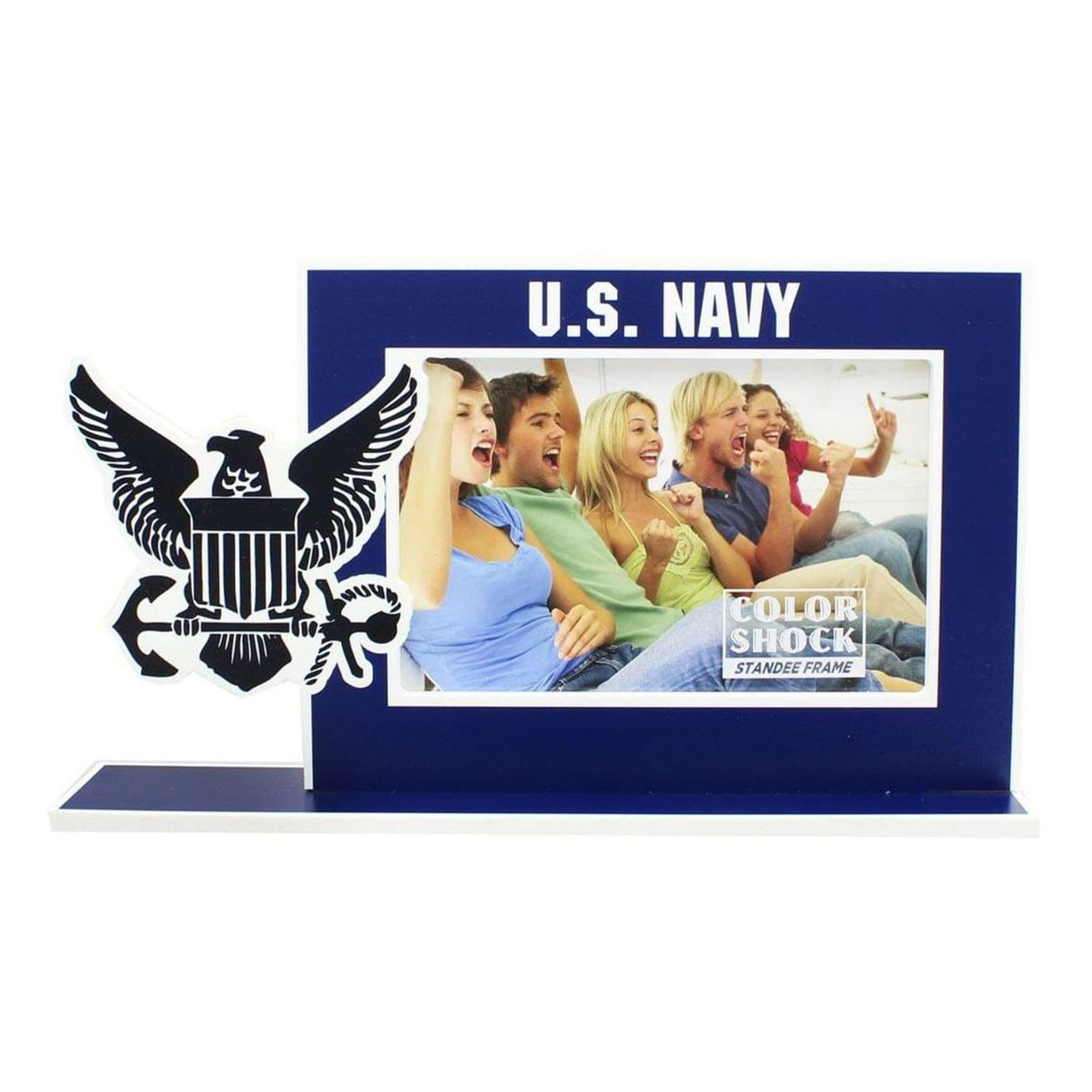 Toynk U.S. Navy Color Shock 4”X6” Standee Picture Frame - Patriotic Military Photo Display for Home, Office & Military Memorabilia Collections