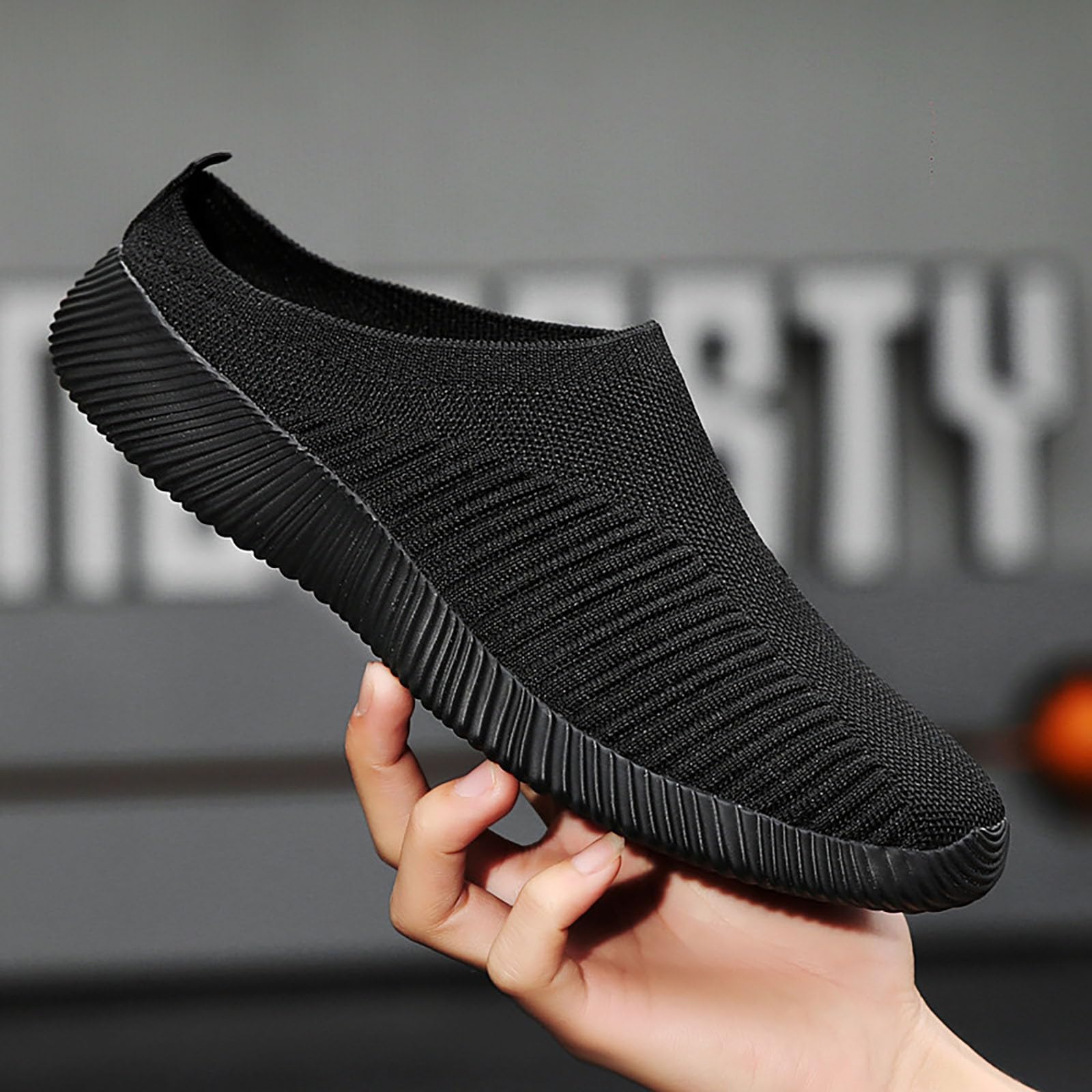 Breathable Backless Slip-On Mesh Sneakers for Women & Men - Lightweight Running Shoes, Casual Fashion Loafers with Platform Design - Perfect for Gym, Workout, Walking & Daily Wear (White, 2025)