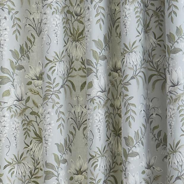 Laura Ashley Parterre Eyelet Curtains in Sage Green - Elegant Window Treatments for Living Room & Bedroom Decor
