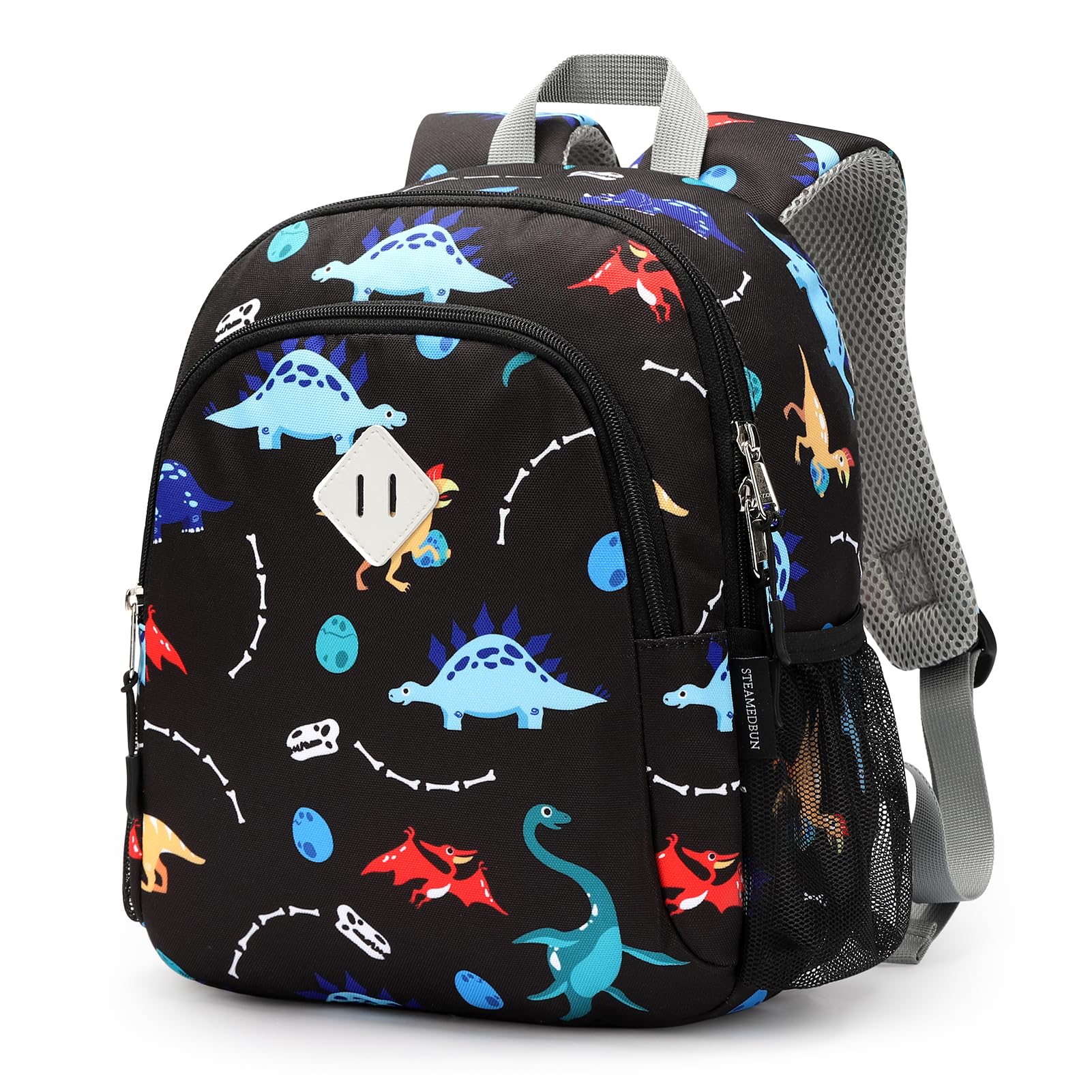 Dinosaur Toddler Backpack for Boys & Girls 2-5 Years - Cute Preschool & Kindergarten Mini Backpack for Kids - Lightweight & Durable School Bag (Black) - Perfect for Daycare, Travel & Outdoor Adventures