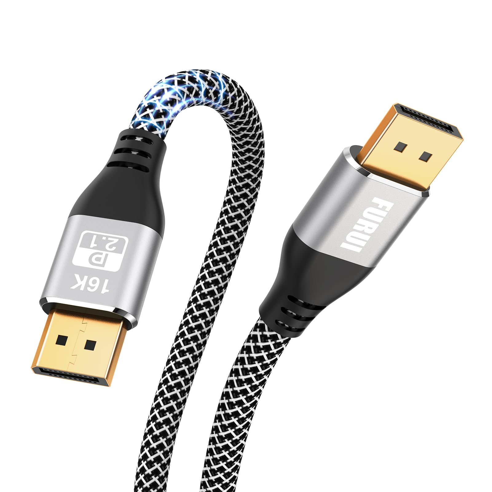 VESA Certified DisplayPort 2.1 Cable 10ft 2-Pack - 16K DP 2.0 Cable 80Gbps, Supports 16K@60Hz, 8K@120Hz, 4K@240Hz/165Hz, 2K@360Hz - High-Speed Gaming Monitor Cable for Laptop, TV, PC, PS5, Xbox - Perfect for 4K/8K Gaming, Video Editing & Home Theater Setup