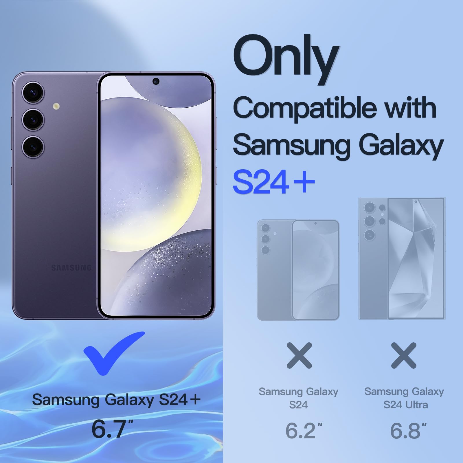JETech Privacy Screen Protector for Samsung Galaxy S24+ / S24 Plus 5G 6.7-Inch - Anti-Spy Tempered Glass with Camera Lens Protector, Fingerprint ID Compatible, 2-Pack - Perfect for Office, Travel, and Secure Mobile Use