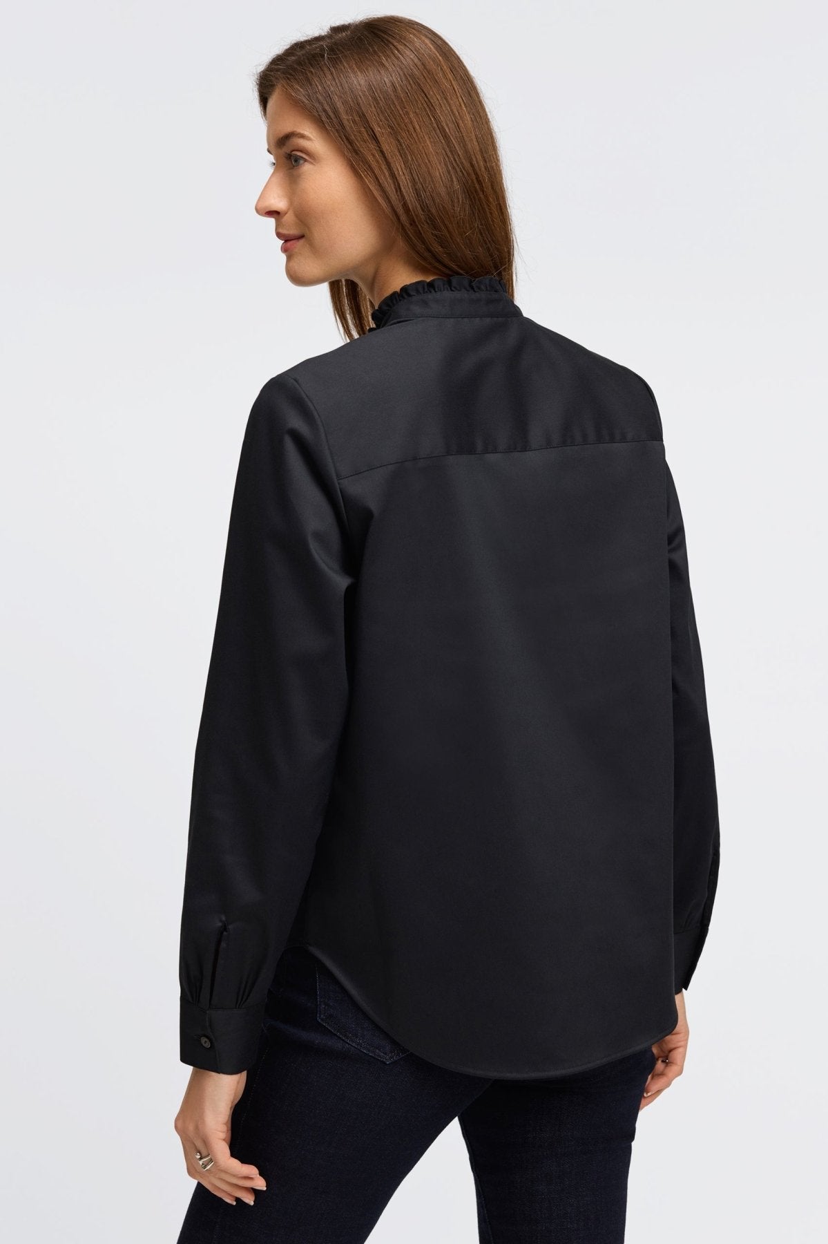Wrinkle-Free Mariel Stretch Matte Sateen Long Sleeve Shirt for Women - Perfect for Office Wear & Business Casual Outfits