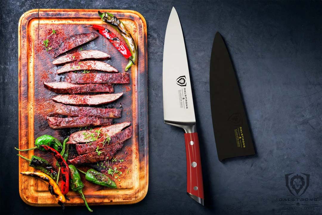 Premium 8-Inch Chef's Knife - Crimson Red Handle Gladiator Series - NSF Certified Professional Kitchen Knife by Dalstrong - Perfect for Slicing, Dicing & Food Prep