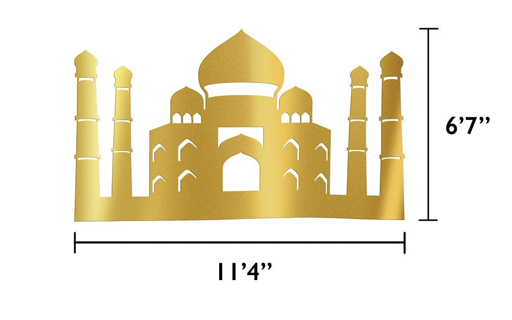 Gold Taj Mahal Life-Size Cardboard Cutout Standee - Perfect for Home Decor, Indian Themed Parties, and Cultural Events
