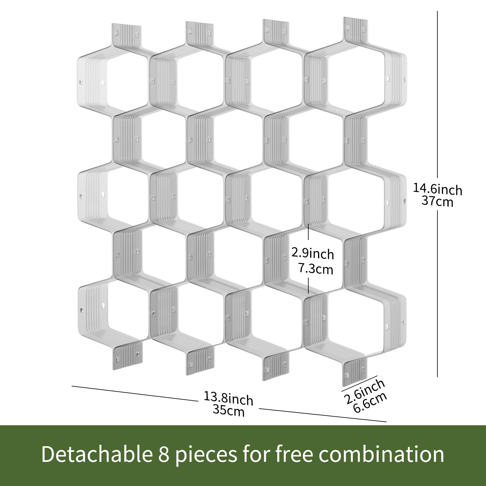 Adjustable Honeycomb Drawer Organizer - Underwear, Belt, Scarf & Sock Storage Divider (2-Pack, Gray) | Perfect for Closet, Dresser & Travel Luggage Organization