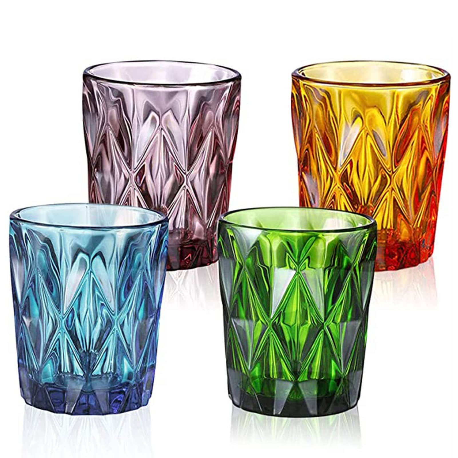 4-Pack Colorful Shatterproof Drinking Glasses - BPA Free, Reusable Tumblers for Juice, Water & Beverages | Microwave & Dishwasher Safe | Perfect for Parties, Picnics & Home Use