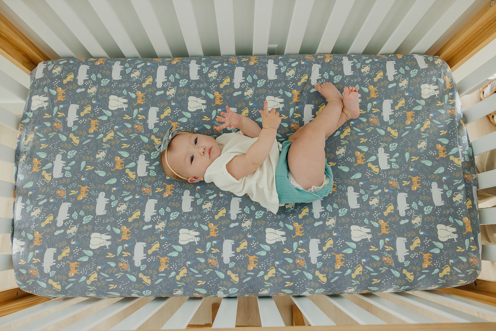Premium Soft Knit Fitted Crib Sheet - 100% Organic Cotton Baby Crib Mattress Cover - Breathable & Hypoallergenic - Perfect for Nursery, Daycare & Travel - Bengal Stripe Design
