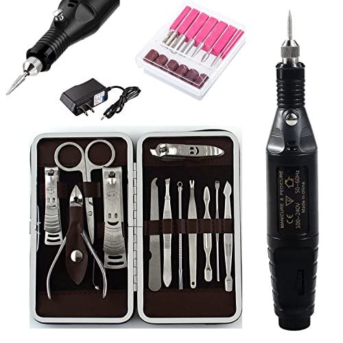 2x Mini Electric Hand Drill & Manicure Kit - Adjustable Speed DIY Craft Tool with Metal Polishing Pen for Nail Art, Jewelry Making & Small Craft Projects (Includes Drill Machine + Adapter + 2 Mini Drills) - Perfect for Home DIY, Nail Salons & Hobbyists