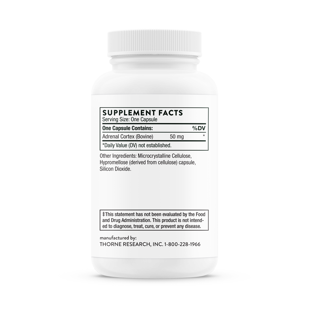 Thorne Adrenal Cortex Supplement - 60 Capsules for Stress Support & Energy Boost - Adrenal Fatigue Relief - Natural Cortisol Balance - Perfect for Busy Professionals & Students