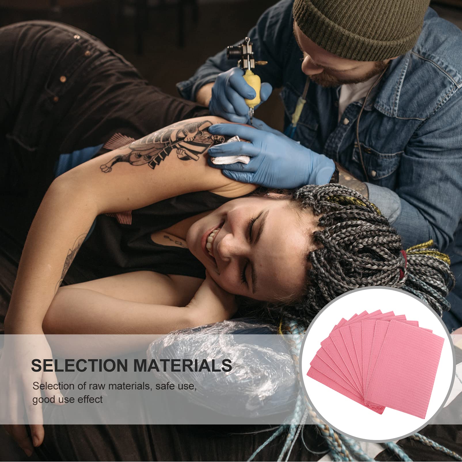 Healifty 125Pcs Disposable Dental Bibs & Tattoo Table Covers - Waterproof Patient Bibs for Dental, Tattoo & Piercing Procedures - Ideal for Clinics, Salons & Medical Offices
