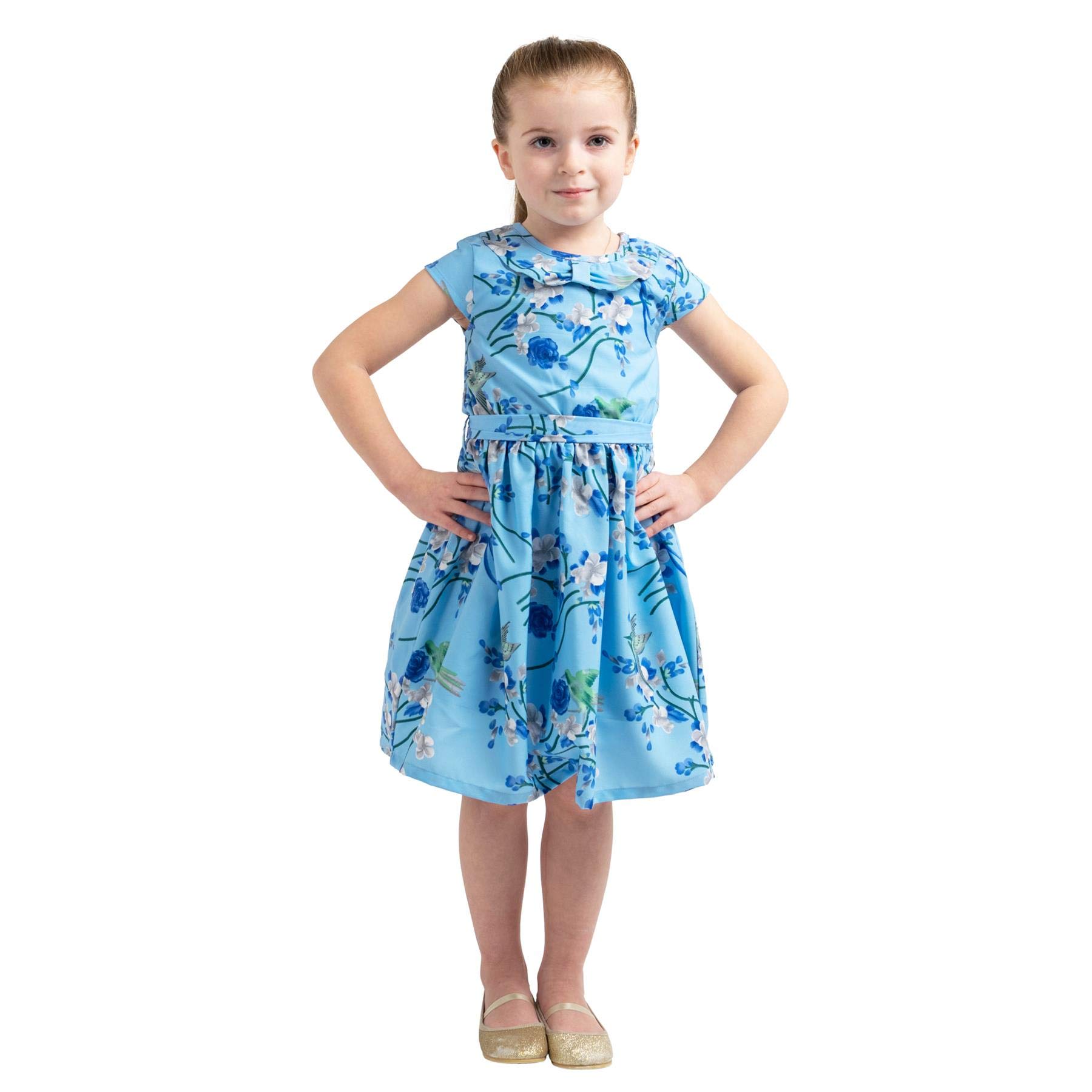 Miss Lavish London Girl Casual Dress - Peter Pan Collar Sleeveless Summer Party Dresses for Kids Ages 3-12 | Perfect for Birthday Parties, School Events & Family Outings