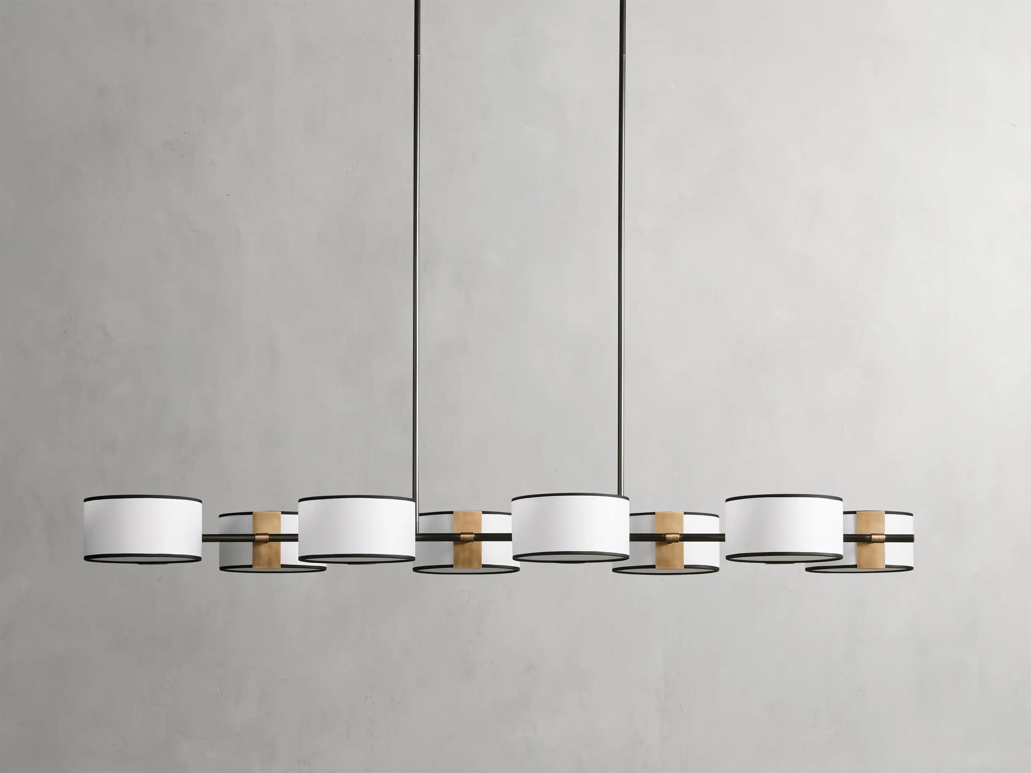 Daphne Linear Chandelier - Modern 6-Light LED Pendant Lighting Fixture for Dining Room, Kitchen Island & Living Room Decor