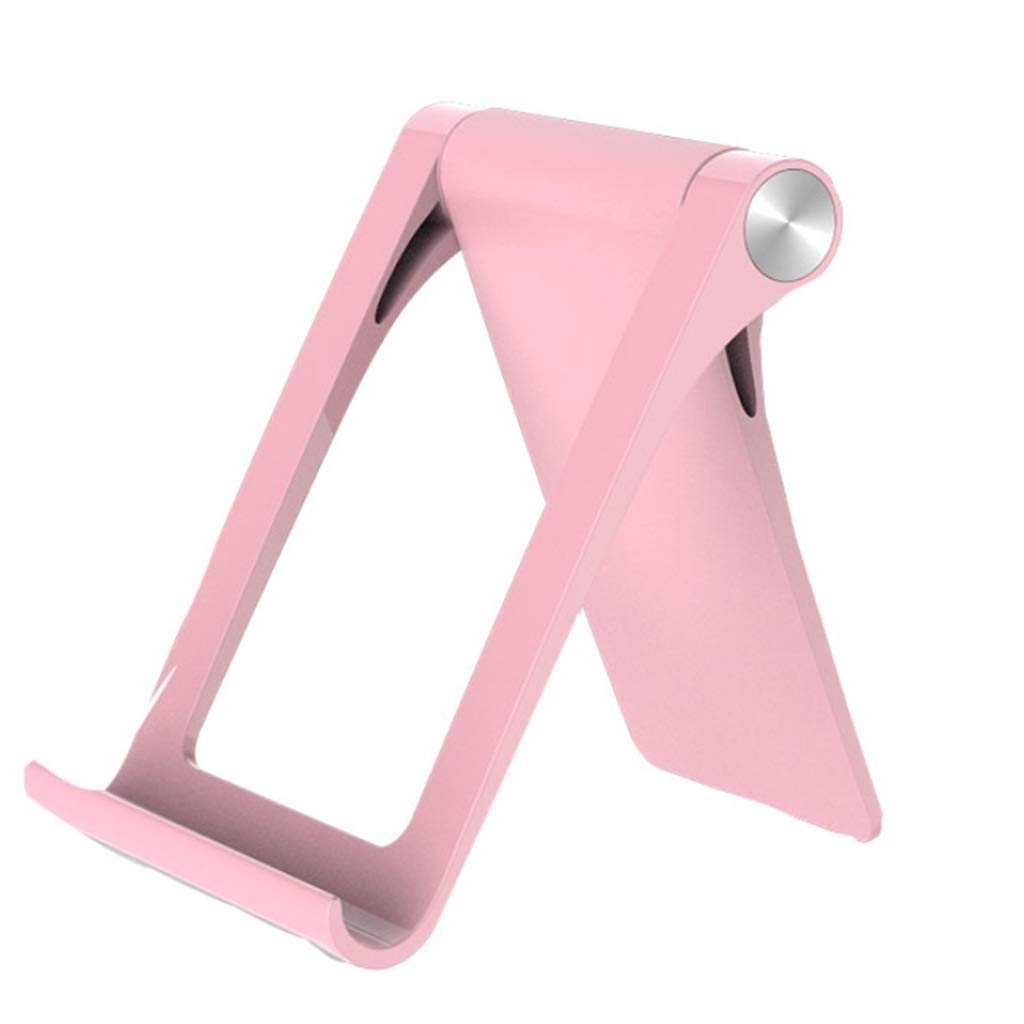 Pink Foldable Phone Stand Holder - Portable & Adjustable for Smartphones, Tablets, Desktops - Multi-Angle Viewing for Video Calls, Gaming, Reading & Hands-Free Watching (Ideal for Home, Office & Travel)