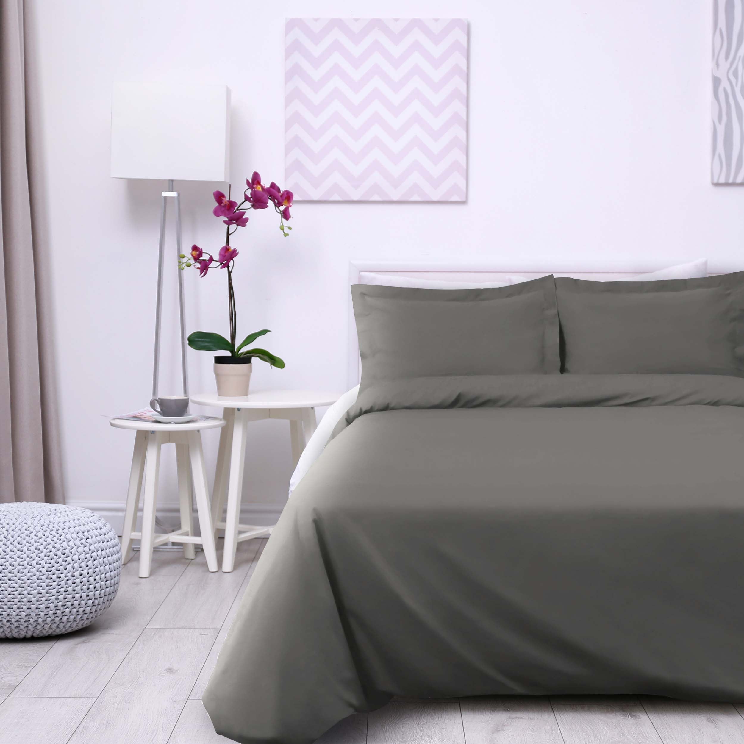 300 Thread Count Cotton Percale Solid Duvet Cover Set - Queen Size, Breathable & Soft Bedding Set for All Seasons - Perfect for Master Bedroom, Guest Room & Hotel Use