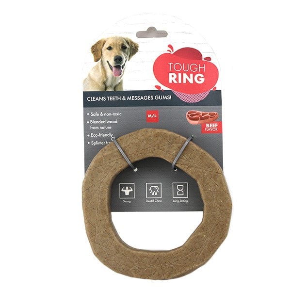 Durable Nylon Wood Blend Chew Toys for Dogs - Tough Ring Design for Aggressive Chewers - Perfect for Teething Puppies & Large Breed Dogs