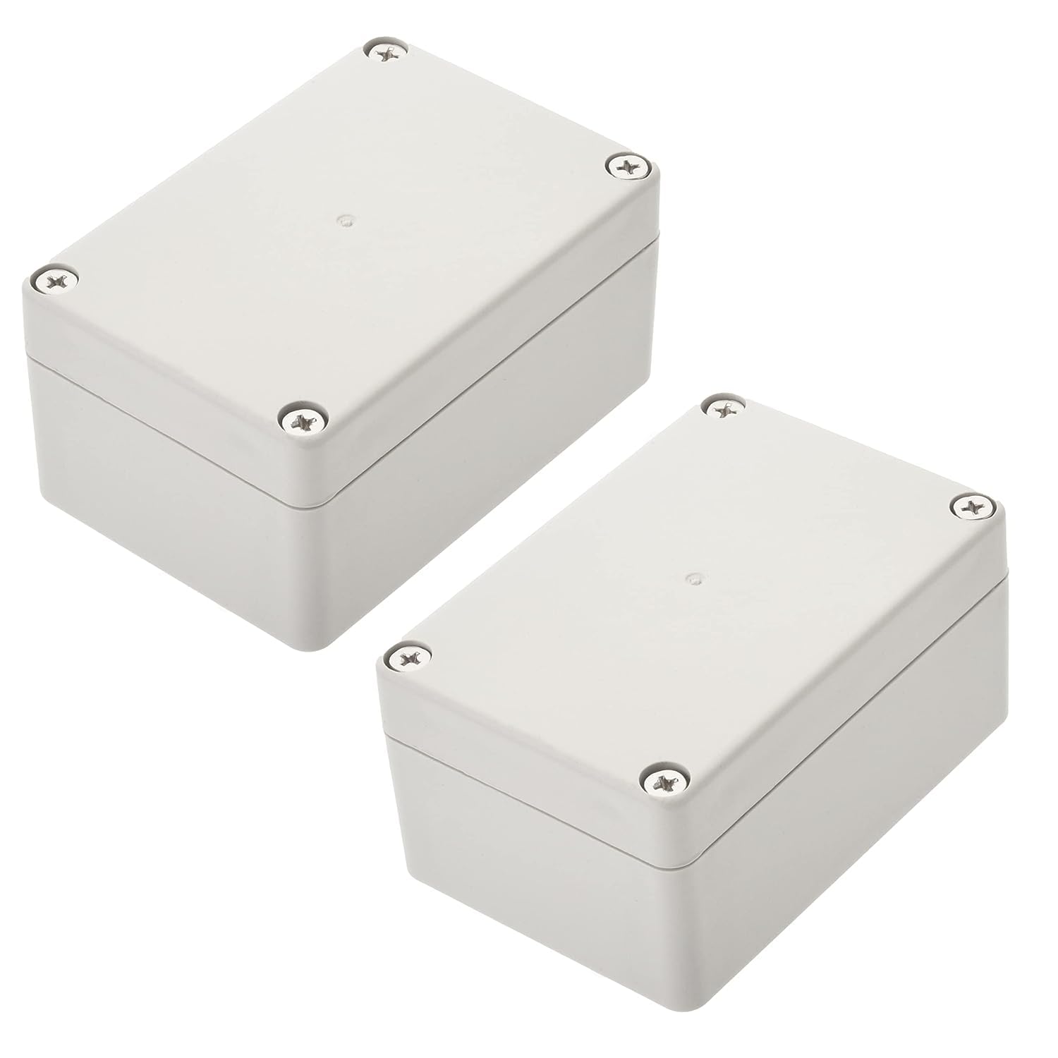 Fielect 2PCS Waterproof Junction Box - ABS Plastic IP65 Electrical Enclosure (3.94x2.68x1.97in) for Outdoor Wiring