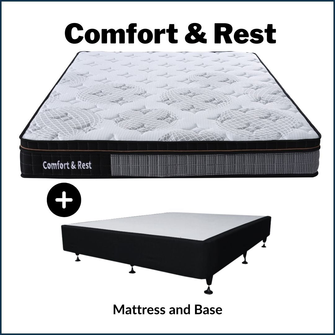 Comfort & Support Pocket Spring Mattress with Bed Base - Single Size for Small Bedrooms, Guest Rooms & Dormitories