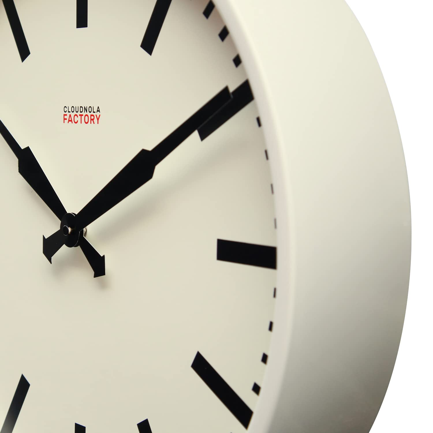 Cloudnola 18 Inch White Metal Wall Clock - Modern Silent Non-Ticking Battery Operated Quartz Clock for Living Room, Bedroom, Office & Home Decor