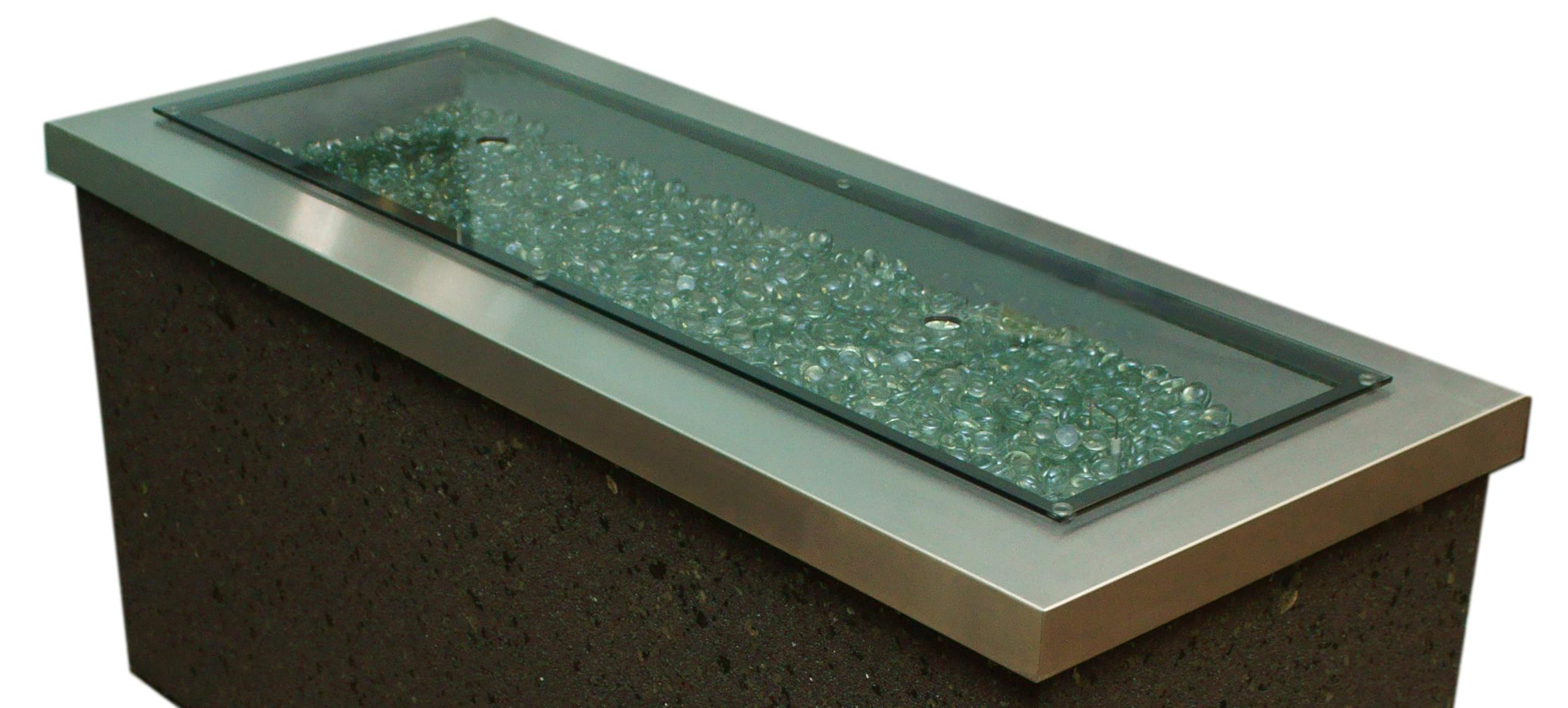 Outdoor Fire Pit Glass Cover - Grey Windproof & Heat-Resistant for Patio, Deck, Backyard & Camping